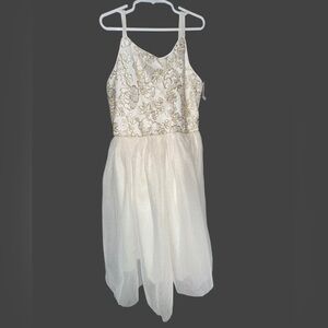 Elegant White and Gold Dress